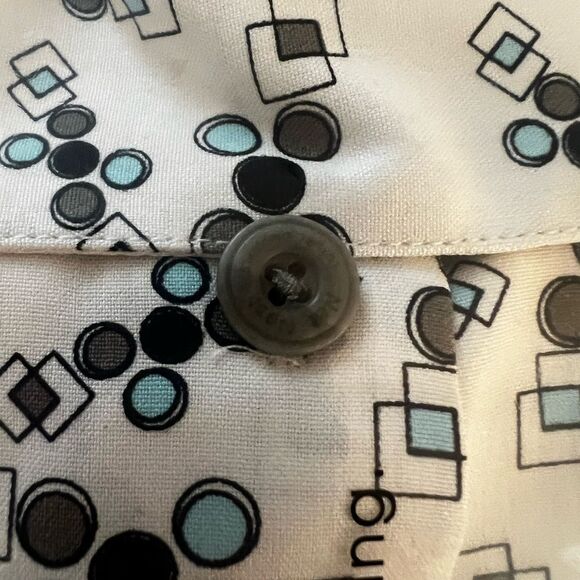 Nat Nast Mens Silk Shirt American Fit Geometric Print Button Down Size Large - Picture 11 of 14